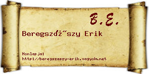 Beregszászy Erik névjegykártya