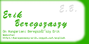 erik beregszaszy business card